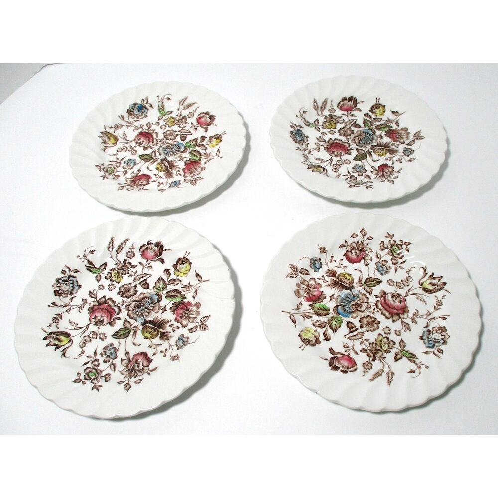 Johnson Bros. Staffordshire Bouquet 6" Dessert Plates Ironstone Set Of 4